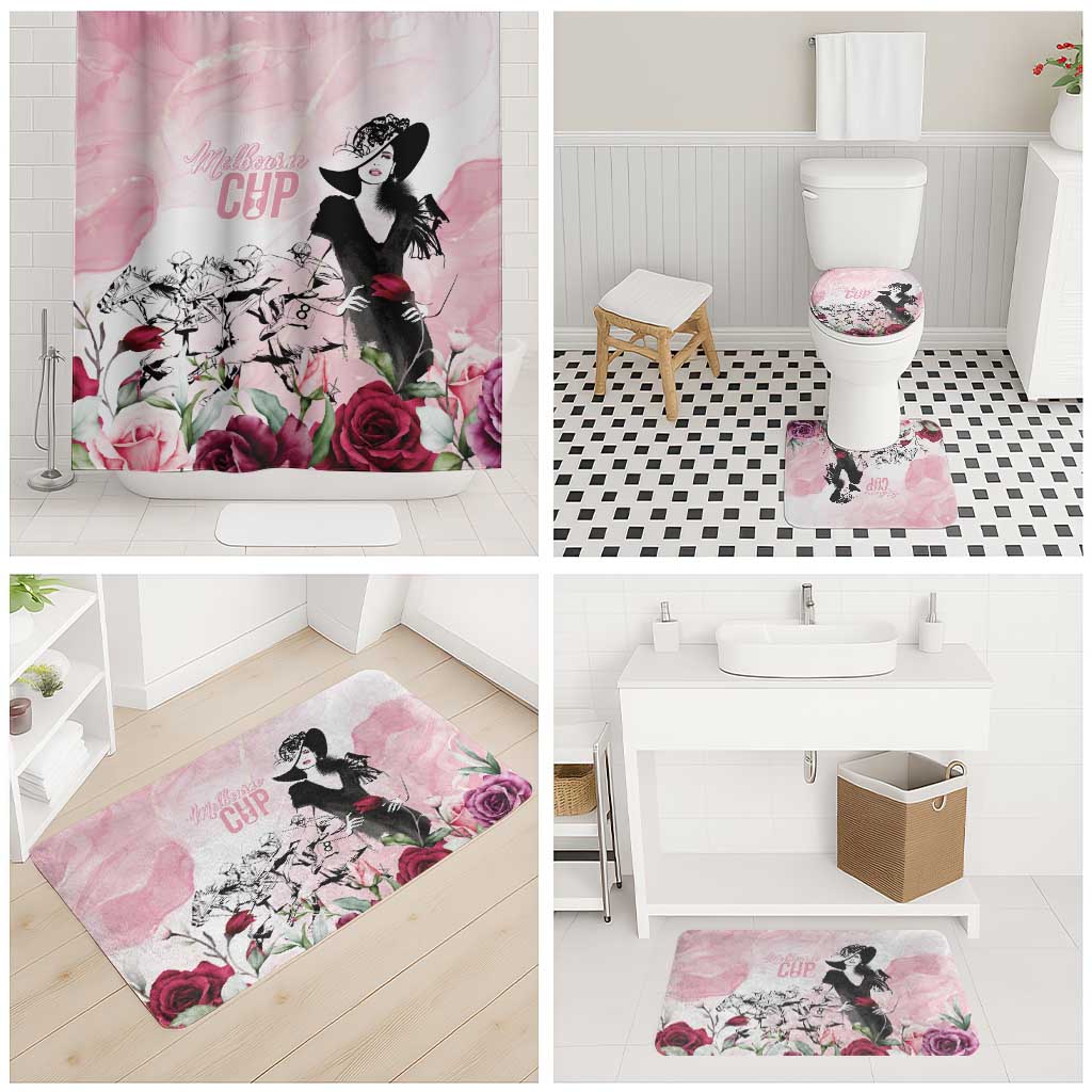 Melbourne Horse Racing Cup Pink Out Derby Bathroom Set - Aussie Hoodie