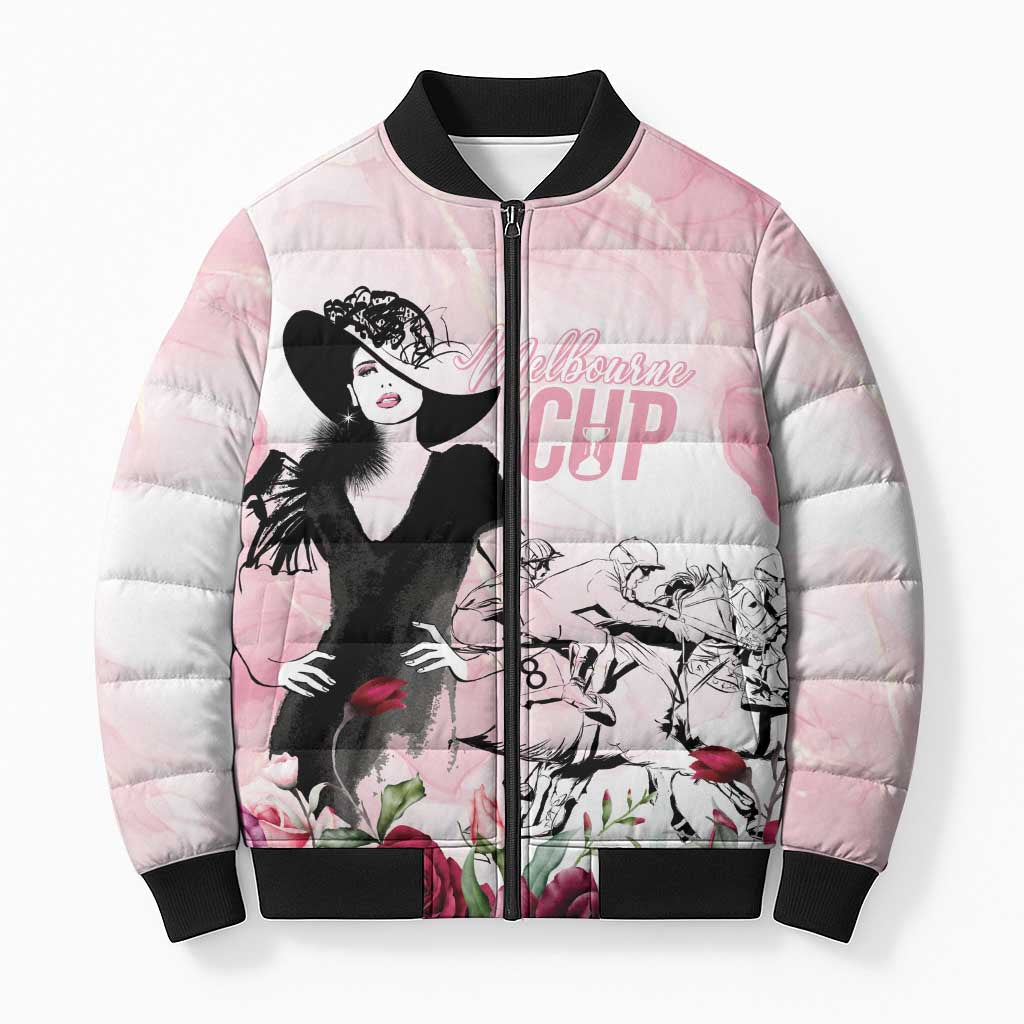 Melbourne Horse Racing Cup Pink Out Derby Bomber Puffer Jacket - Aussie Hoodie