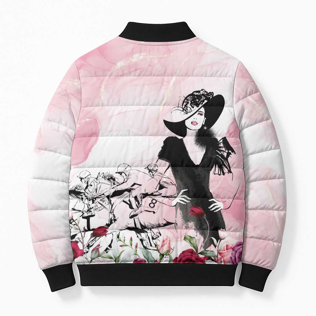 Melbourne Horse Racing Cup Pink Out Derby Bomber Puffer Jacket - Aussie Hoodie