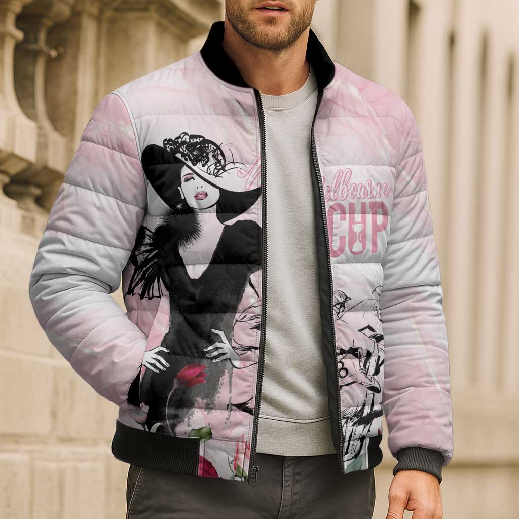 Melbourne Horse Racing Cup Pink Out Derby Bomber Puffer Jacket - Aussie Hoodie
