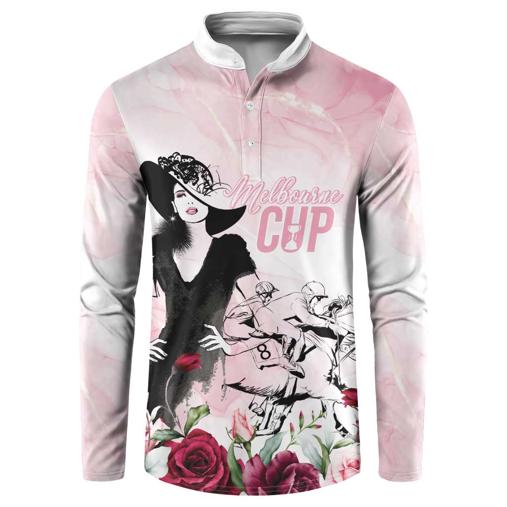 Melbourne Horse Racing Cup Pink Out Derby Button Sweatshirt - Aussie Hoodie