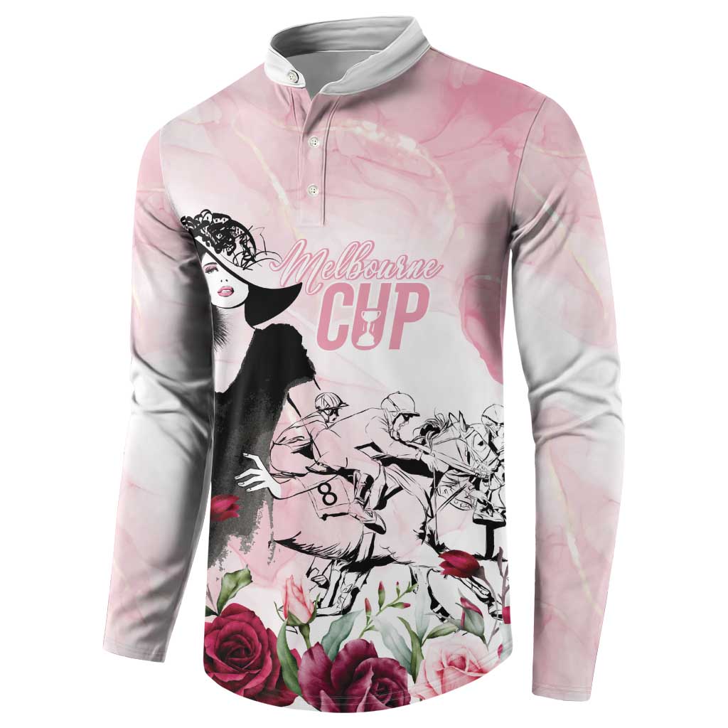 Melbourne Horse Racing Cup Pink Out Derby Button Sweatshirt - Aussie Hoodie
