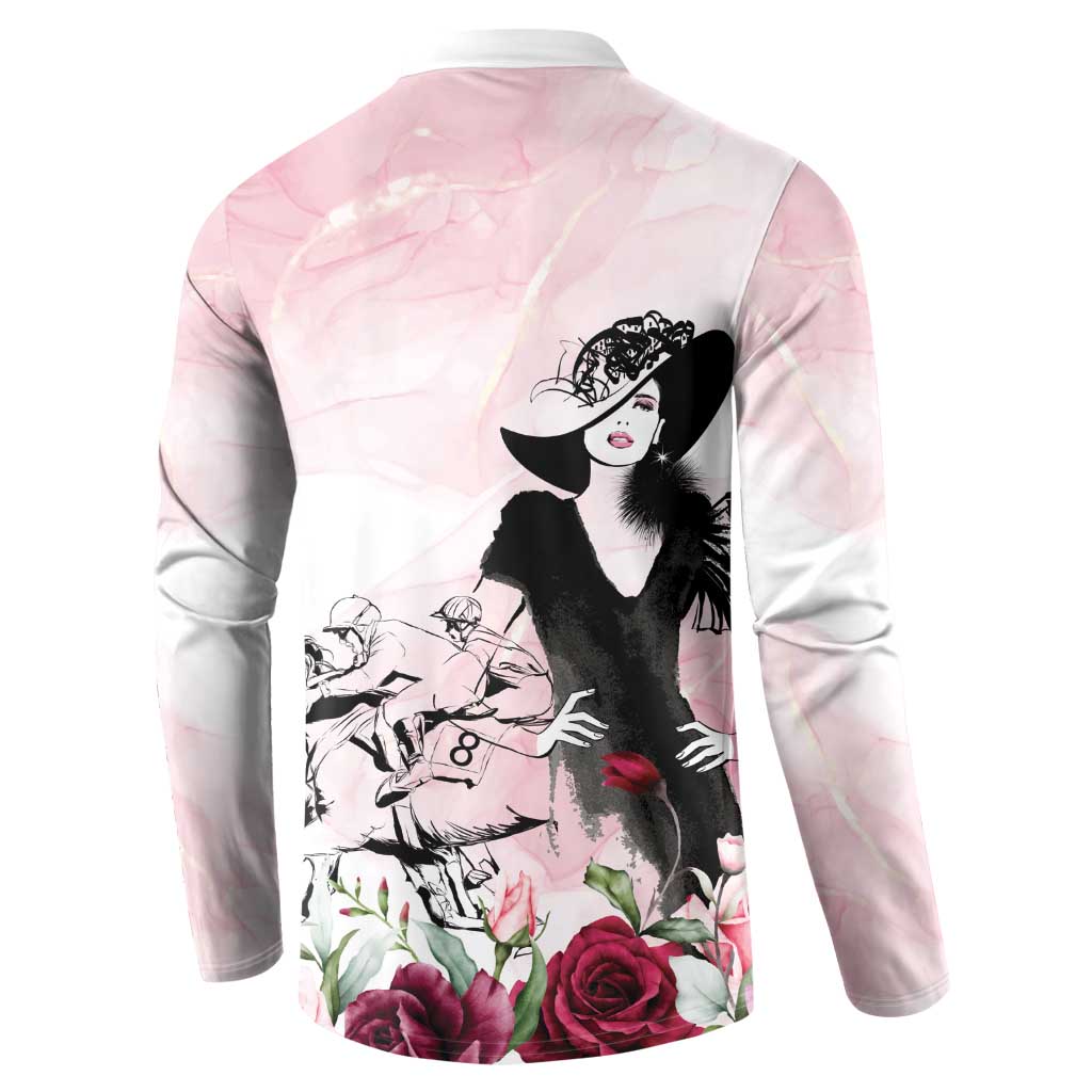 Melbourne Horse Racing Cup Pink Out Derby Button Sweatshirt - Aussie Hoodie