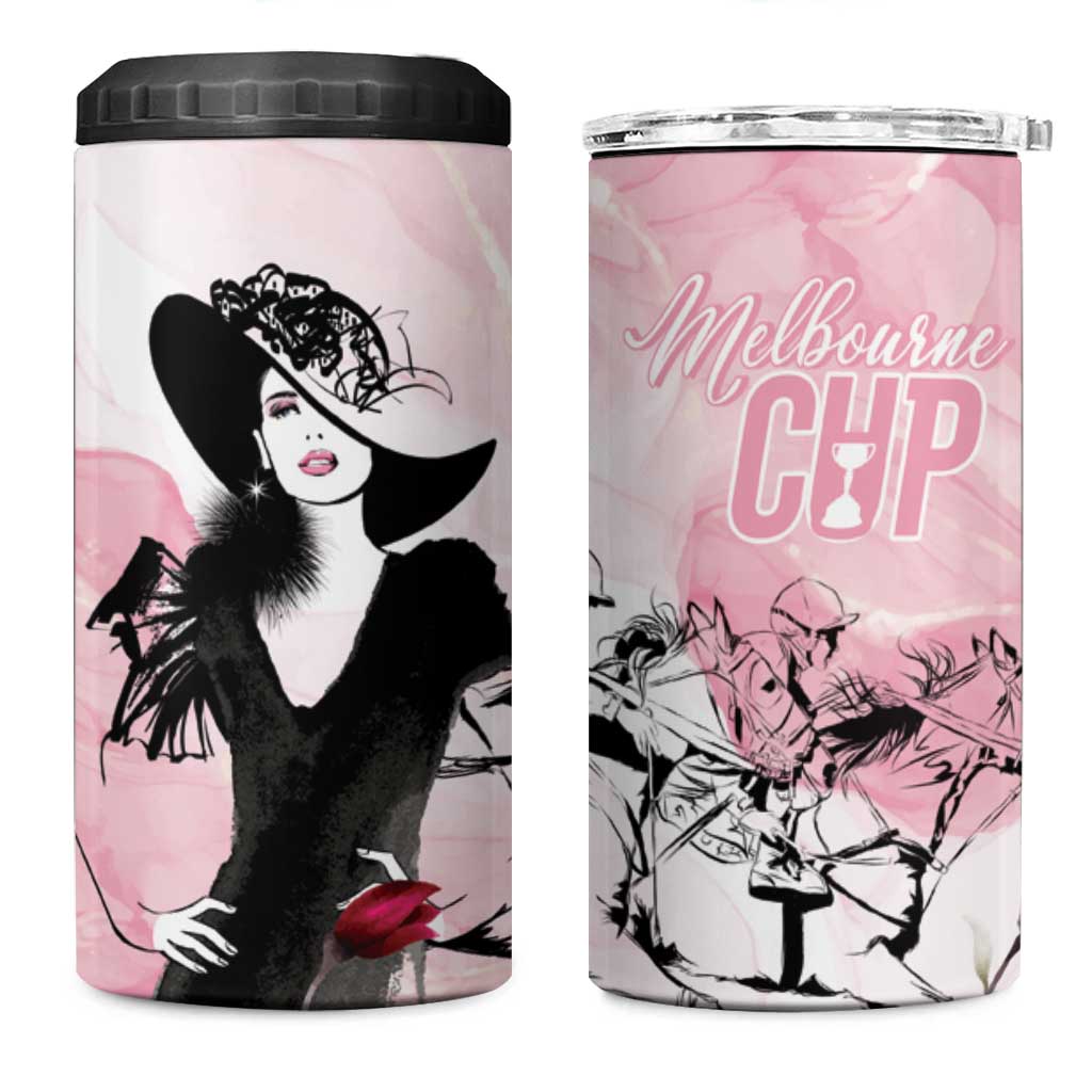 Melbourne Horse Racing Cup Pink Out Derby 4 in 1 Can Cooler Tumbler - Aussie Hoodie