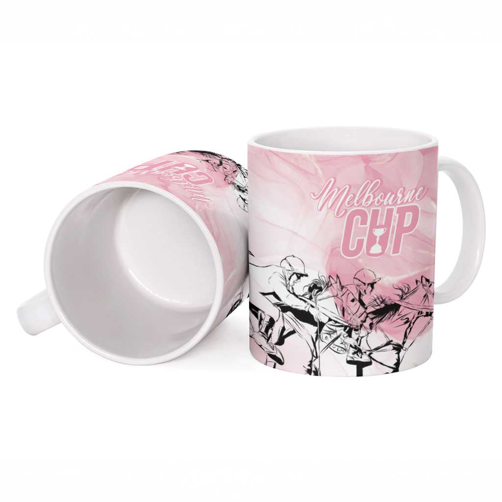 Melbourne Horse Racing Cup Pink Out Derby Ceramic Mug - Aussie Hoodie