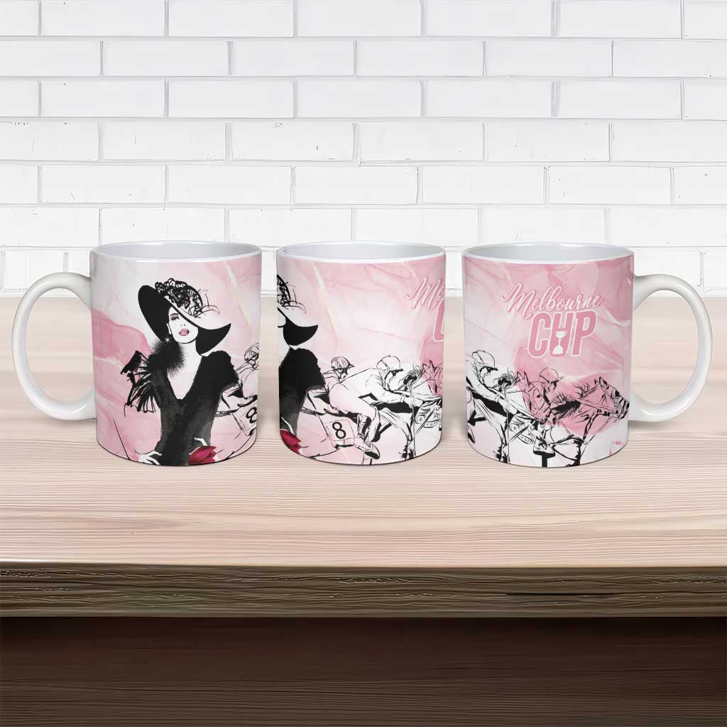 Melbourne Horse Racing Cup Pink Out Derby Ceramic Mug - Aussie Hoodie