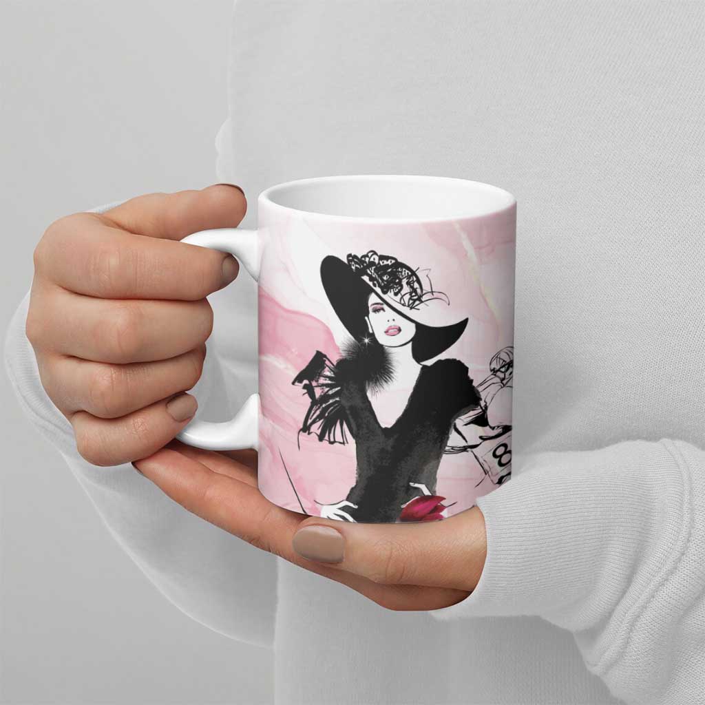 Melbourne Horse Racing Cup Pink Out Derby Ceramic Mug - Aussie Hoodie