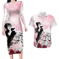 Melbourne Horse Racing Cup Pink Out Derby Couples Matching Long Sleeve Bodycon Dress and Hawaiian Shirt - Aussie Hoodie