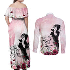 Melbourne Horse Racing Cup Pink Out Derby Couples Matching Off Shoulder Maxi Dress and Long Sleeve Button Shirt - Aussie Hoodie