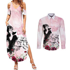 Melbourne Horse Racing Cup Pink Out Derby Couples Matching Summer Maxi Dress and Long Sleeve Button Shirt - Aussie Hoodie