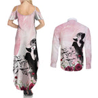 Melbourne Horse Racing Cup Pink Out Derby Couples Matching Summer Maxi Dress and Long Sleeve Button Shirt - Aussie Hoodie