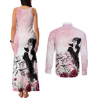 Melbourne Horse Racing Cup Pink Out Derby Couples Matching Tank Maxi Dress and Long Sleeve Button Shirt - Aussie Hoodie