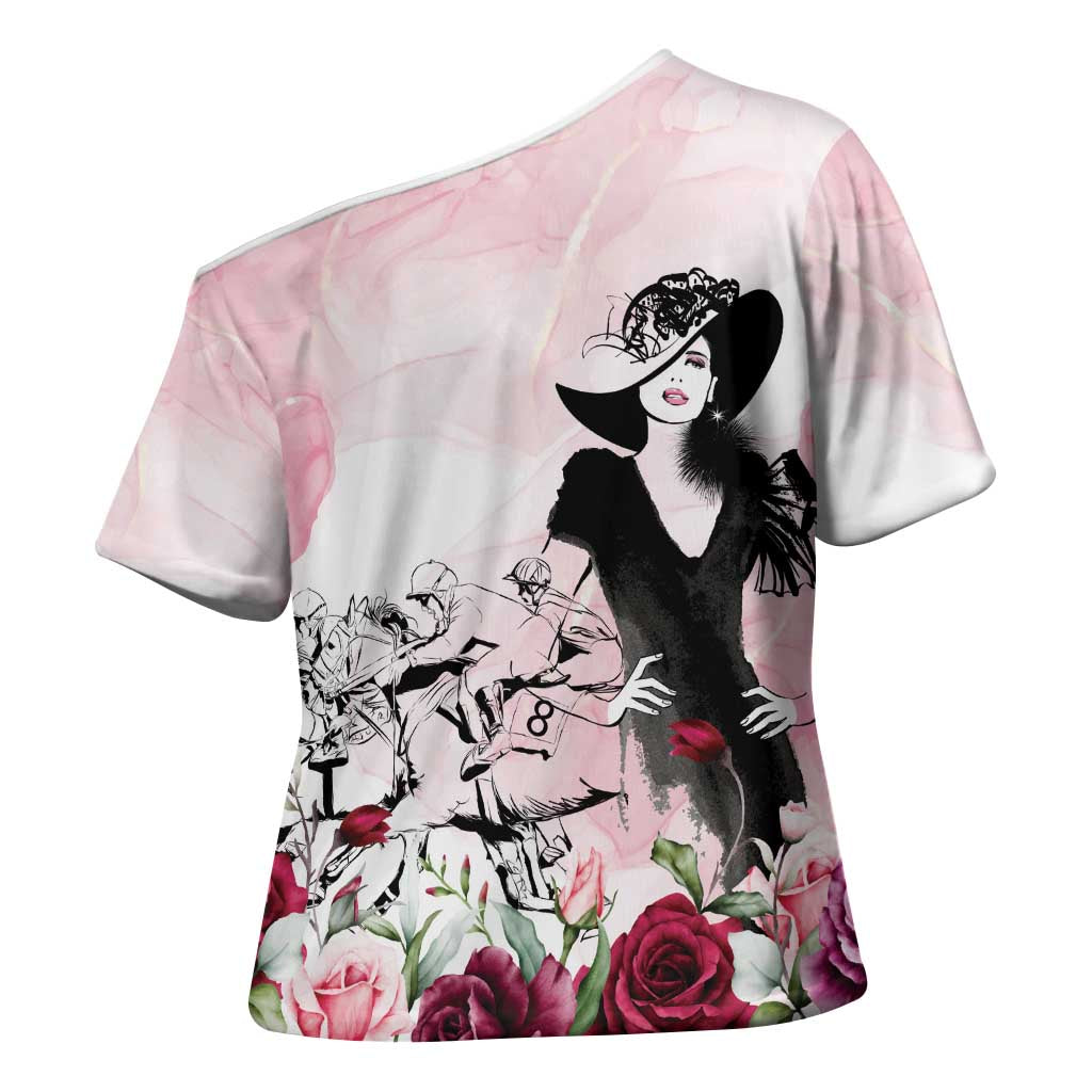 Melbourne Horse Racing Cup Pink Out Derby Cross Shoulder Shirt - Aussie Hoodie