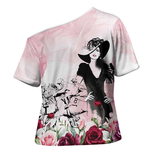 Melbourne Horse Racing Cup Pink Out Derby Cross Shoulder Shirt - Aussie Hoodie