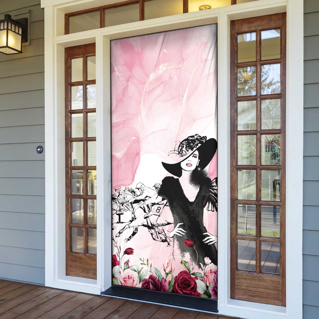 Melbourne Horse Racing Cup Pink Out Derby Door Cover - Aussie Hoodie
