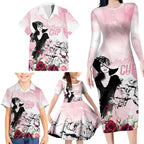 Melbourne Horse Racing Cup Pink Out Derby Family Matching Long Sleeve Bodycon Dress and Hawaiian Shirt - Aussie Hoodie