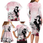 Melbourne Horse Racing Cup Pink Out Derby Family Matching Long Sleeve Bodycon Dress and Hawaiian Shirt - Aussie Hoodie