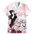 Melbourne Horse Racing Cup Pink Out Derby Family Matching Mermaid Dress and Hawaiian Shirt - Aussie Hoodie