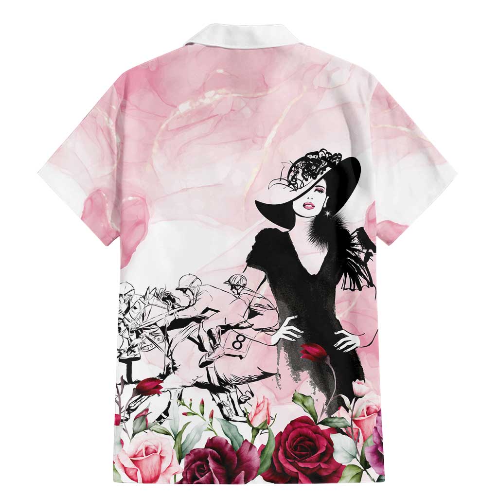 Melbourne Horse Racing Cup Pink Out Derby Family Matching Mermaid Dress and Hawaiian Shirt - Aussie Hoodie