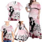 Melbourne Horse Racing Cup Pink Out Derby Family Matching Off Shoulder Maxi Dress and Hawaiian Shirt - Aussie Hoodie