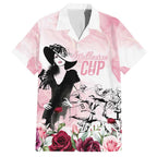 Melbourne Horse Racing Cup Pink Out Derby Family Matching Off Shoulder Maxi Dress and Hawaiian Shirt - Aussie Hoodie