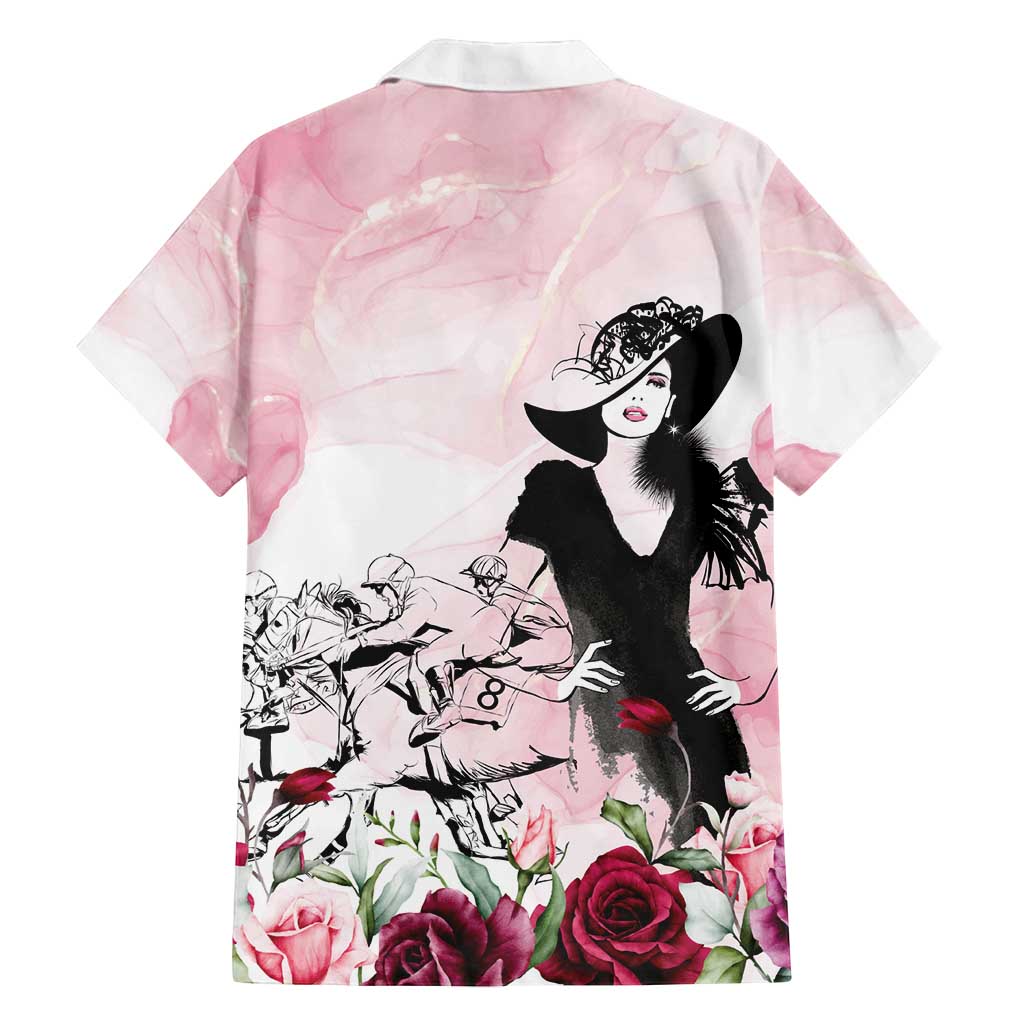 Melbourne Horse Racing Cup Pink Out Derby Family Matching Off Shoulder Maxi Dress and Hawaiian Shirt - Aussie Hoodie