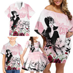 Melbourne Horse Racing Cup Pink Out Derby Family Matching Off Shoulder Short Dress and Hawaiian Shirt - Aussie Hoodie
