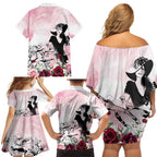 Melbourne Horse Racing Cup Pink Out Derby Family Matching Off Shoulder Short Dress and Hawaiian Shirt - Aussie Hoodie