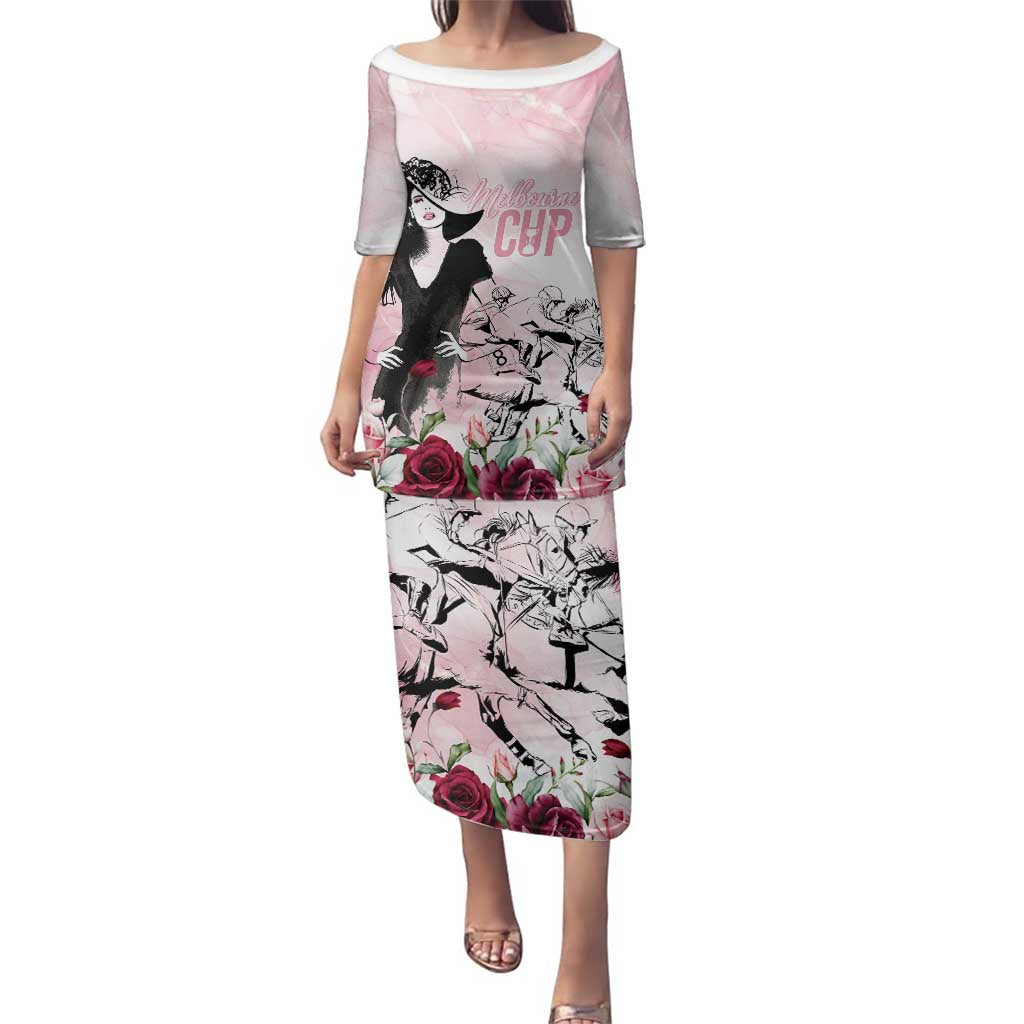Melbourne Horse Racing Cup Pink Out Derby Family Matching Puletasi and Hawaiian Shirt - Aussie Hoodie