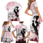 Melbourne Horse Racing Cup Pink Out Derby Family Matching Short Sleeve Bodycon Dress and Hawaiian Shirt - Aussie Hoodie