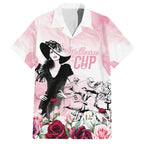 Melbourne Horse Racing Cup Pink Out Derby Family Matching Short Sleeve Bodycon Dress and Hawaiian Shirt - Aussie Hoodie