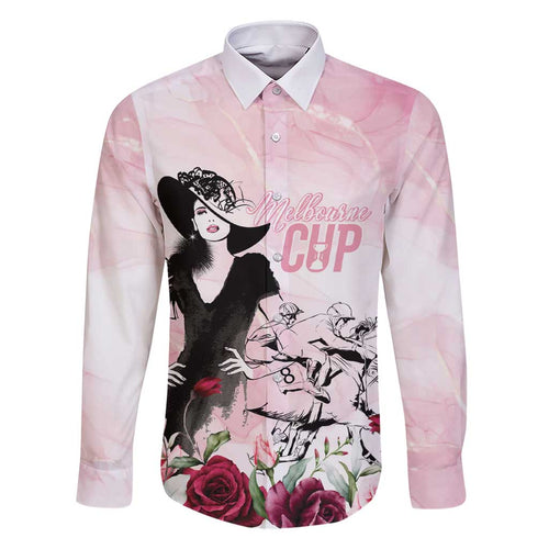 Melbourne Horse Racing Cup Pink Out Derby Family Matching Short Sleeve Bodycon Dress and Hawaiian Shirt - Aussie Hoodie