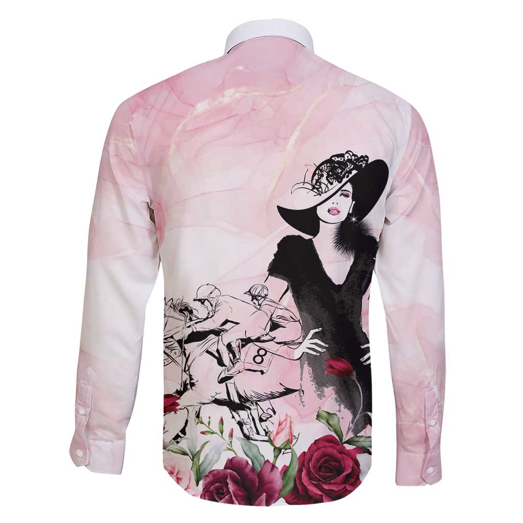 Melbourne Horse Racing Cup Pink Out Derby Family Matching Short Sleeve Bodycon Dress and Hawaiian Shirt - Aussie Hoodie