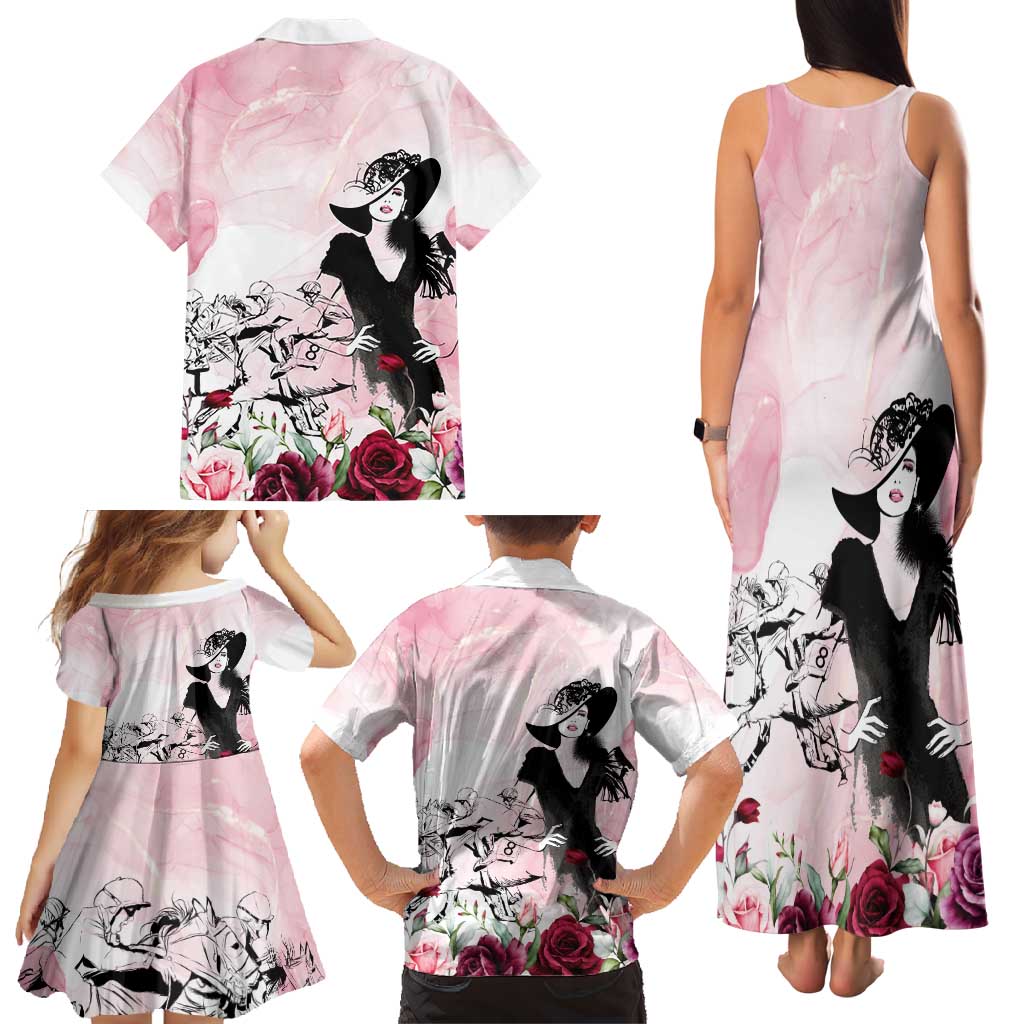 Melbourne Horse Racing Cup Pink Out Derby Family Matching Tank Maxi Dress and Hawaiian Shirt - Aussie Hoodie
