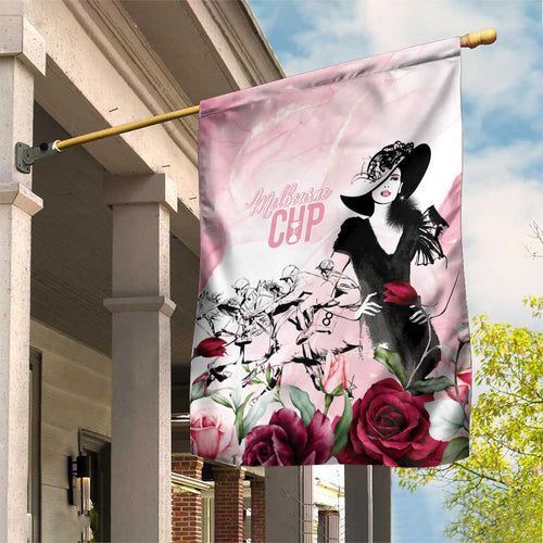 Melbourne Horse Racing Cup Pink Out Derby Garden Flag - Aussie Hoodie