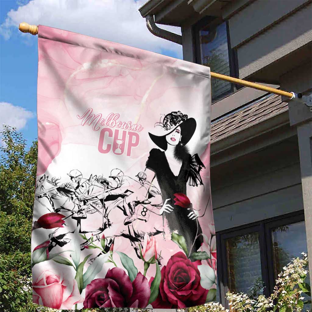 Melbourne Horse Racing Cup Pink Out Derby Garden Flag - Aussie Hoodie