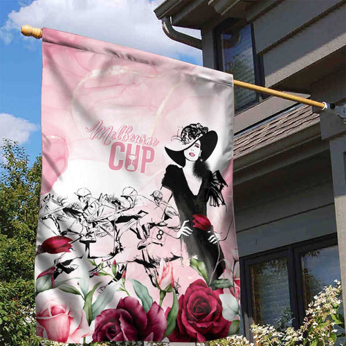 Melbourne Horse Racing Cup Pink Out Derby Garden Flag - Aussie Hoodie