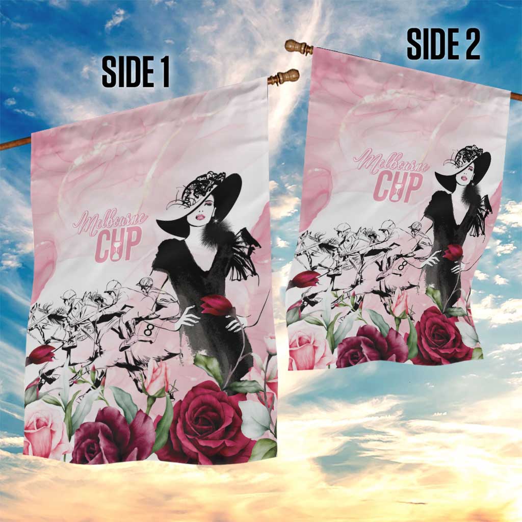 Melbourne Horse Racing Cup Pink Out Derby Garden Flag - Aussie Hoodie
