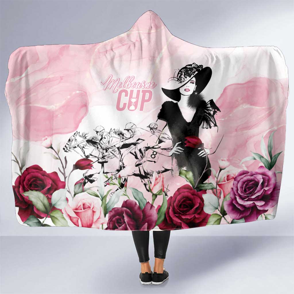 Melbourne Horse Racing Cup Pink Out Derby Hooded Blanket - Aussie Hoodie