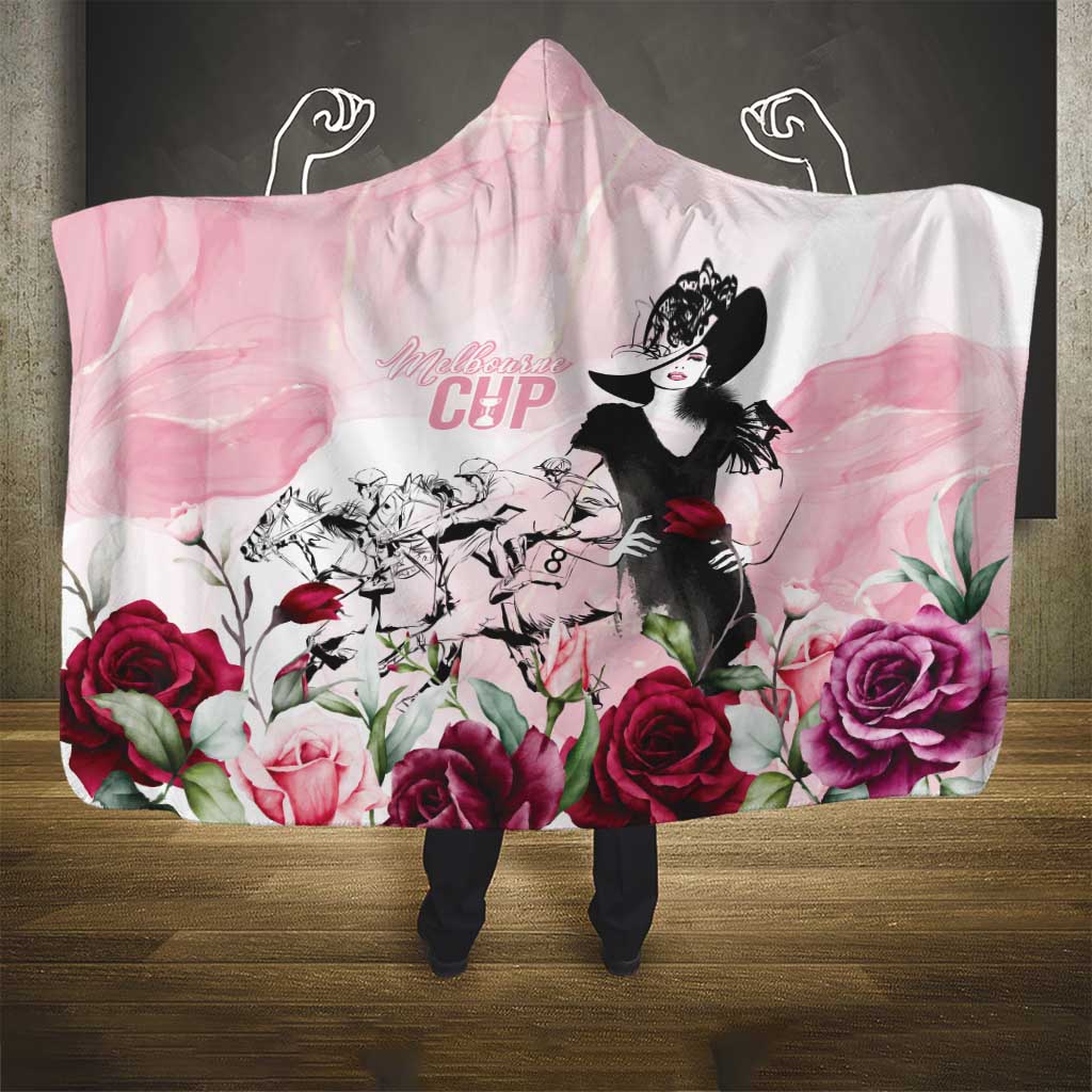 Melbourne Horse Racing Cup Pink Out Derby Hooded Blanket - Aussie Hoodie