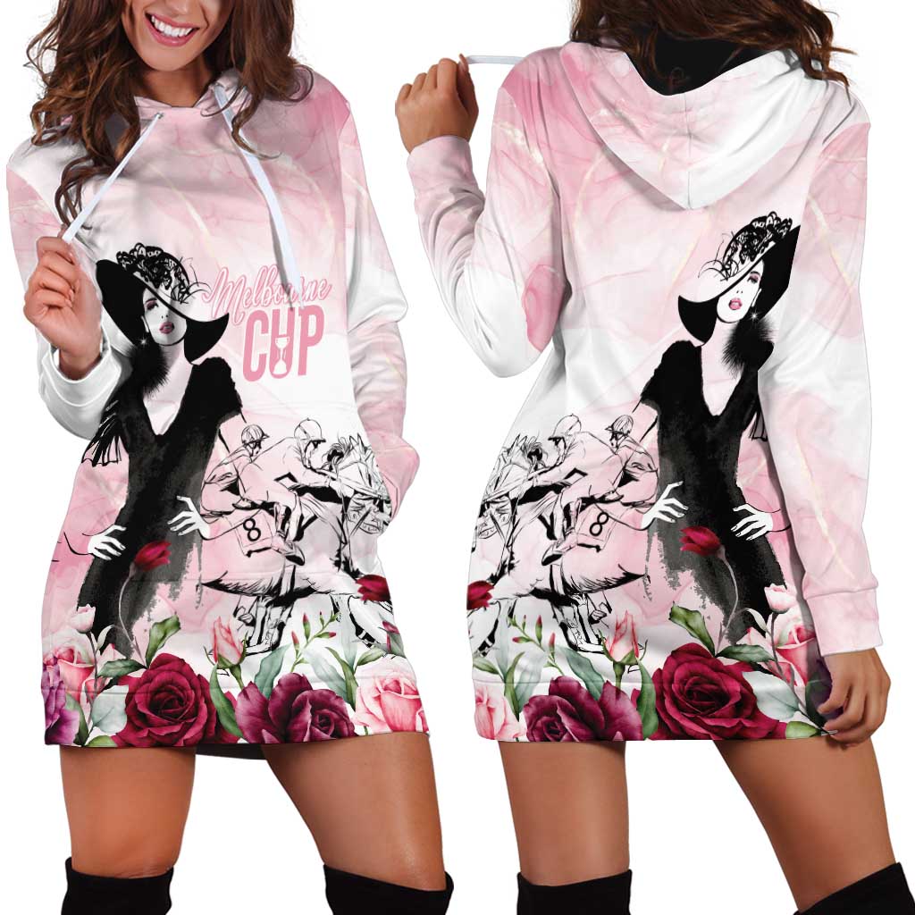 Melbourne Horse Racing Cup Pink Out Derby Hoodie Dress - Aussie Hoodie