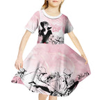 Melbourne Horse Racing Cup Pink Out Derby Kid Short Sleeve Dress - Aussie Hoodie