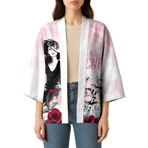 Melbourne Horse Racing Cup Pink Out Derby Kimono - Aussie Hoodie