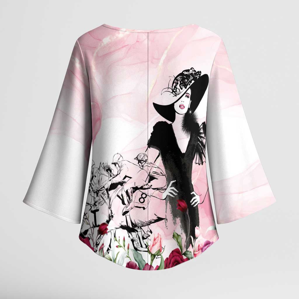 Melbourne Horse Racing Cup Pink Out Derby Kimono Sleeve Blouse - Aussie Hoodie