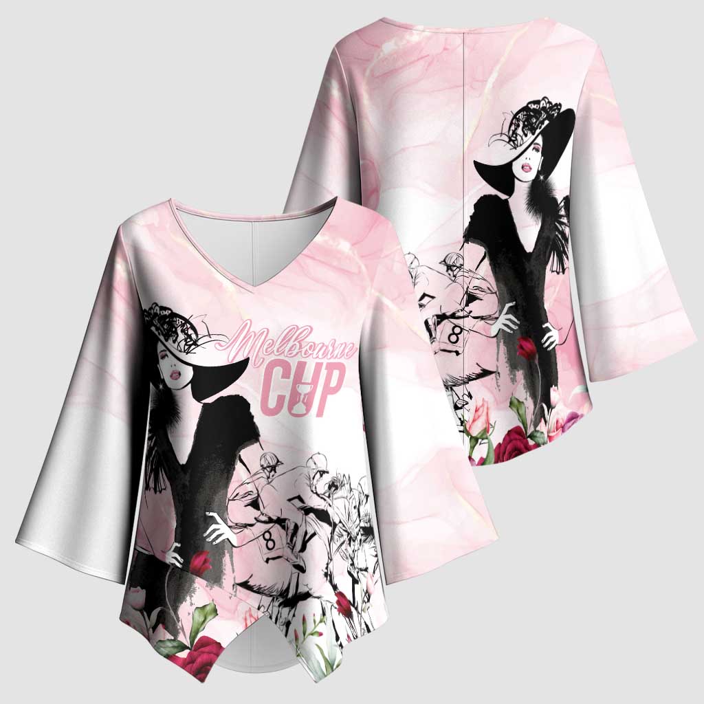 Melbourne Horse Racing Cup Pink Out Derby Kimono Sleeve Blouse - Aussie Hoodie