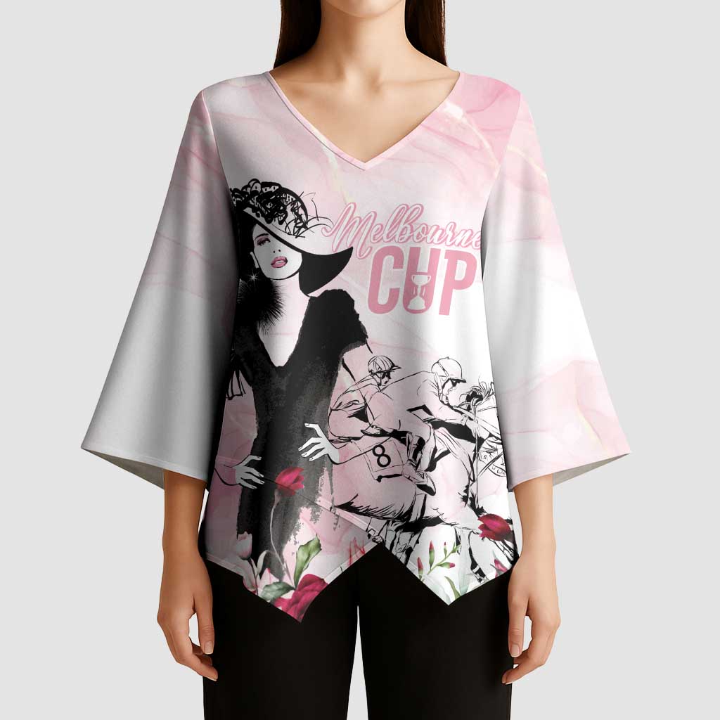 Melbourne Horse Racing Cup Pink Out Derby Kimono Sleeve Blouse - Aussie Hoodie