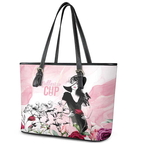 Melbourne Horse Racing Cup Pink Out Derby Leather Tote Bag - Aussie Hoodie