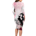 Melbourne Horse Racing Cup Pink Out Derby Long Sleeve Bodycon Dress - Aussie Hoodie