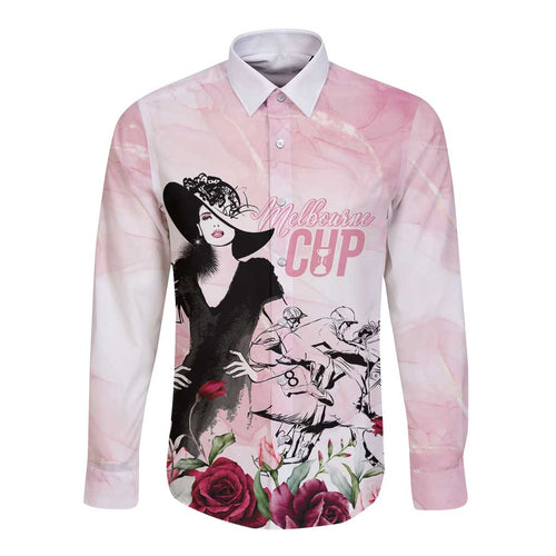 Melbourne Horse Racing Cup Pink Out Derby Long Sleeve Button Shirt - Aussie Hoodie