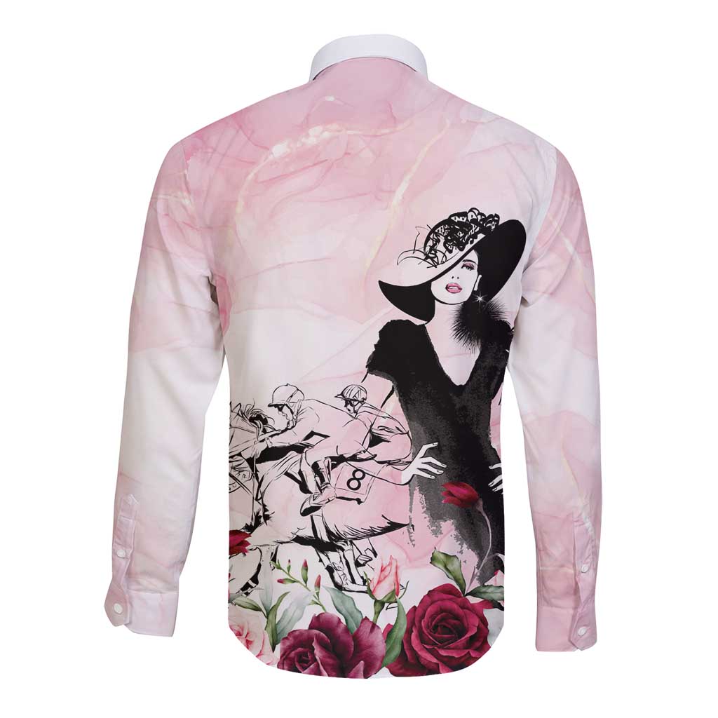 Melbourne Horse Racing Cup Pink Out Derby Long Sleeve Button Shirt - Aussie Hoodie